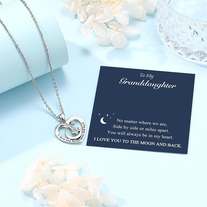 UPROMI To My Granddaughter/Daughter/Niece Gifts Necklace, Valentines Christmas Birthday Gifts, I Love You to The Moon and Back - Image 5